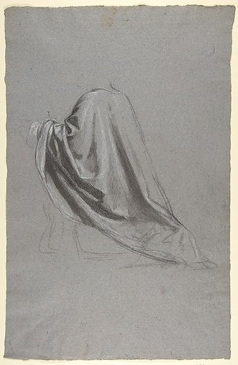Drapery Study for a Bishop (lower register; study for wall paintings in the Chapel of Saint Remi, Sainte-Clotilde, Paris, 1858)