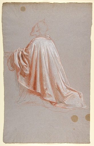 Drapery Study for a Bishop (lower register; study for wall paintings in the Chapel of Saint Remi, Sainte-Clotilde, Paris, 1858)