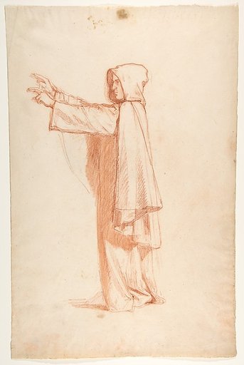 Monk (lower register; study for wall paintings in the Chapel of Saint Remi, Sainte-Clotilde, Paris, 1858)