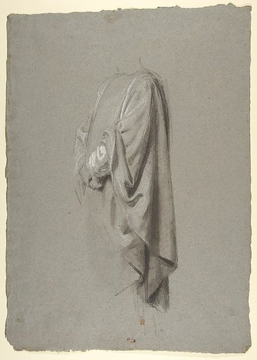 Drapery Study for a Cleric (lower register; study for wall paintings in the Chapel of Saint Remi, Sainte-Clotilde, Paris, 1858)