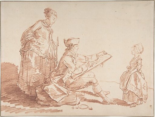 Artist Sketching a Young Girl