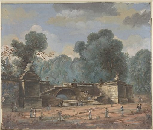 Park Landscape with Strolling Figures