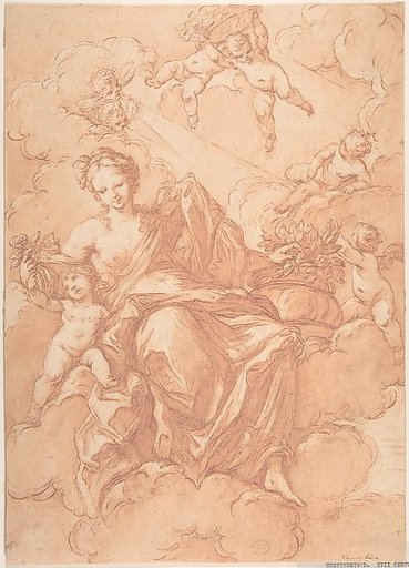 Female Allegorical Figure With Cherubs(?)