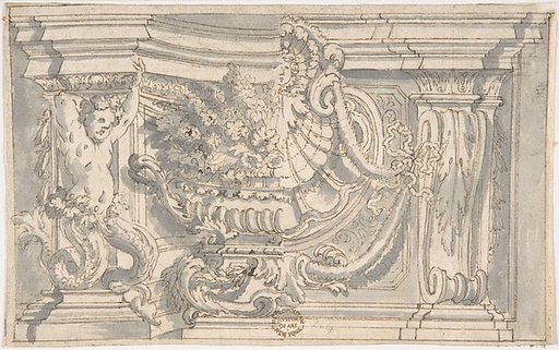 Drawing Showing Two Alternate Designs for an Ornamental Niche or Panel