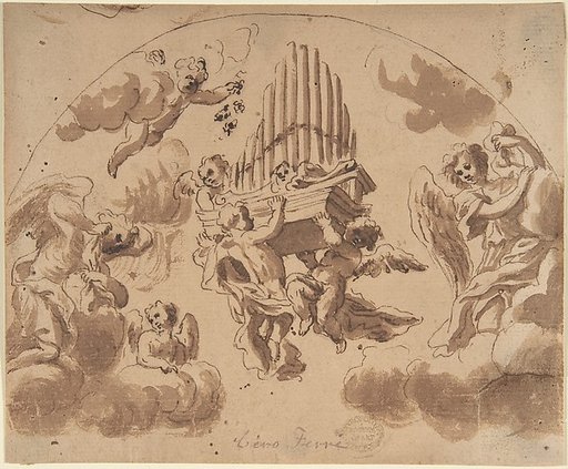 Putti Carrying Organ Pipes