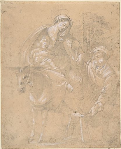 Copy of a Repose in Egypt painted by Giovanni da San Giovanni (Giovanni Mannozzi) 1592–1636, for a chapel in the Garden of Crocetta, now in the Accademia in Florence