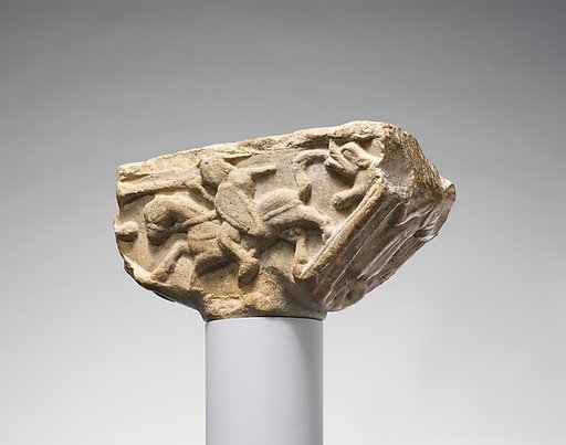 Capital of a Column with an Armored Knight on Each Side