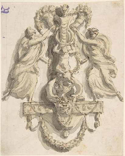 Design for a Door-Knocker (?) With Two Nymphs
