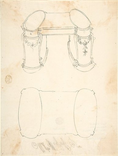 Two Design Drawings for a Writing Desk