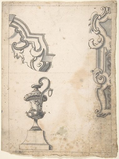Designs for Parts of Frames and an Amphora