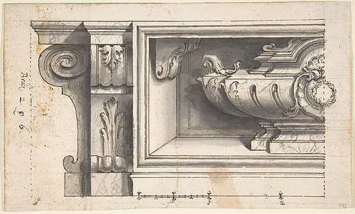 Design for a Sarcophagus or an Urn in a Niche