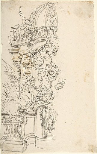 Design for One Half of an Altar, with an Angel (of the Annunciation) at the left
