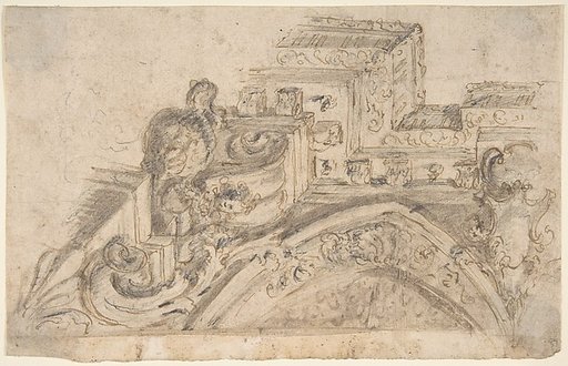 Design for the Corner of a Painted Ceiling seen in  Perspective