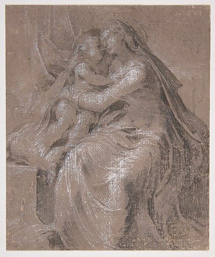 Madonna and Child (recto); Head and Bust of Saint John the Evangelist  (verso)