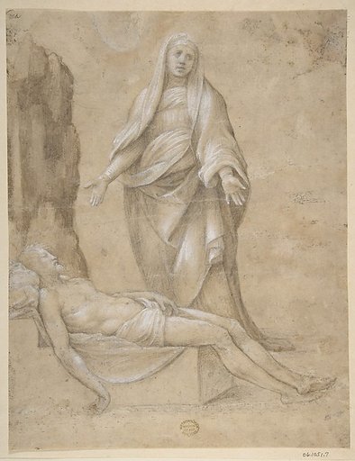 Pietà (recto); Madonna and two cherubs (verso)