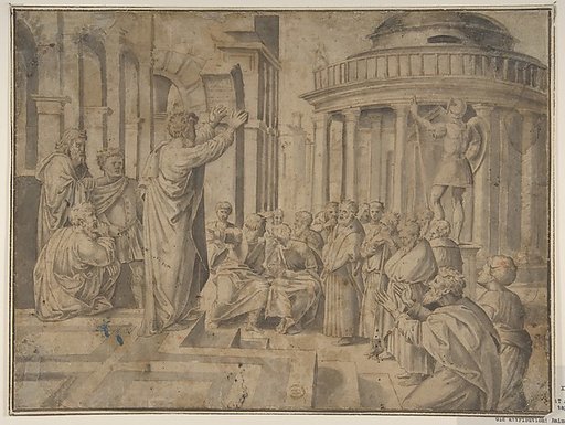 St. Paul preaching at Athens (Copy of Raphael's tapestry, reversed)