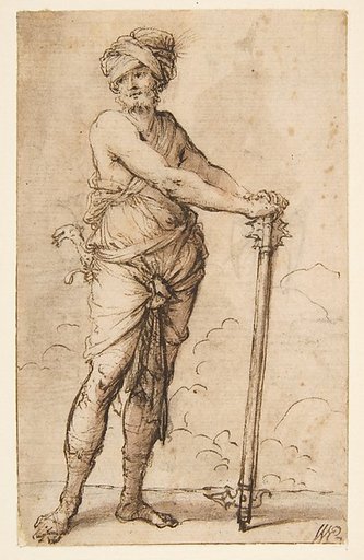 Turbaned Warrior Holding a Mace