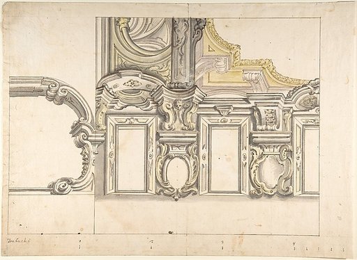 Design for an Attic Window and an Interior, with the Frame of the Ceiling Shown