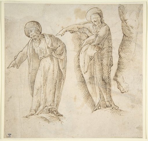 Studies for the Standing Figure of a Bearded Man
