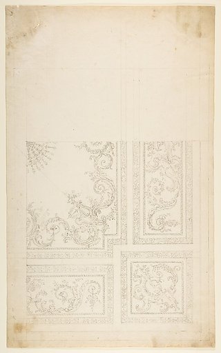 One Quarter of a Design for a Ceiling of a Room with Halved Variant Designs