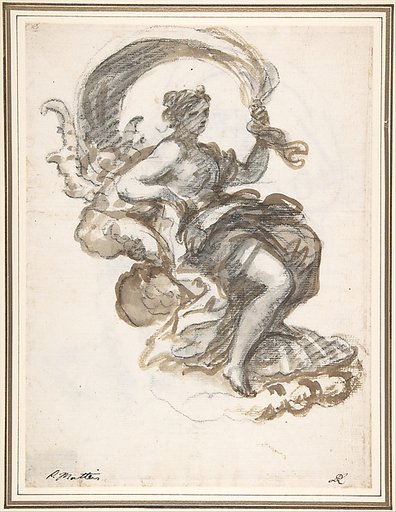 Studies of a Reclined Woman on a Seashell, for the Triumph of Galatea (recto and verso)