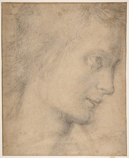 Head of a Youth in Profile (recto); Study of a Seated Figure (verso)