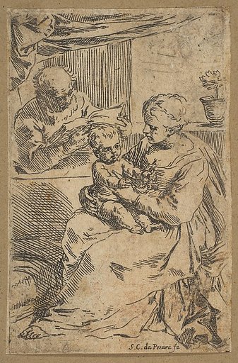 Holy Family with a rosary