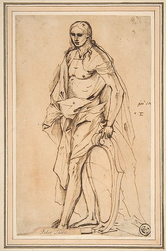 Standing Male Figure Supporting a Shield