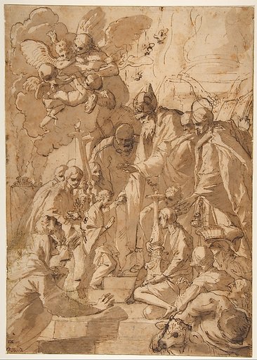 The Presentation of the Virgin in the Temple (recto); Another Design for the Same Composition (verso)