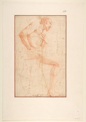 Seated Male Nude Facing Right