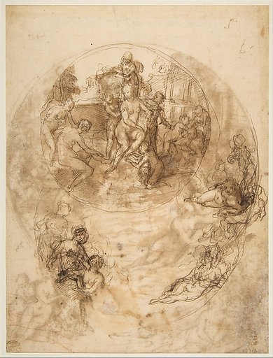 Studies for a Circular Composition of Diana and Her Nymphs Bathing (recto); Studies for the Same Composition (verso)