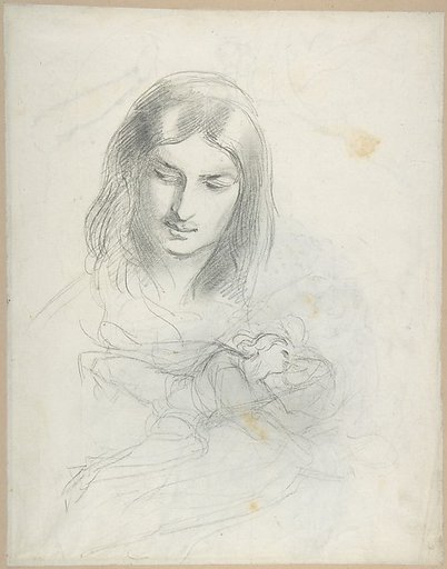 Head of a man and figure studies (recto). Minotaur with a maiden (verso)