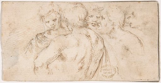 Group of Five Male Figures in Half-length