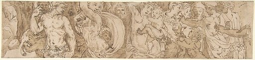 Procession (left-hand portion of border below Sacrifice of Isaac, inlaid-marble pavement, Siena Cathedral)