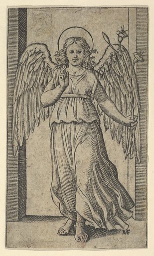 The Angel Gabriel standing,  from "Piccoli Santi" (Small Saints)
