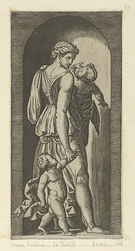 Charity personified by a woman with two childen, from "The Virtues"