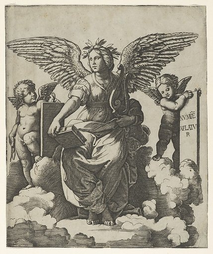 Poetry personified as a winged woman