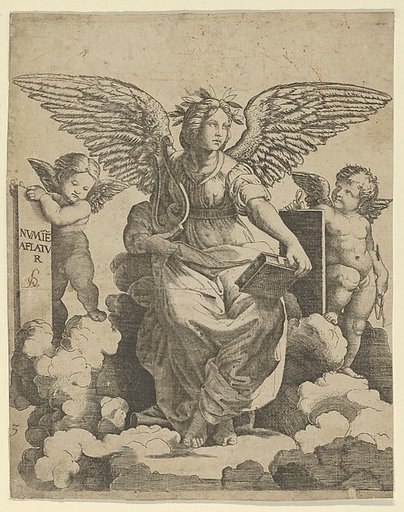 Poetry personified as a winged woman