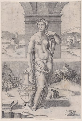 Woman Standing near a Vase