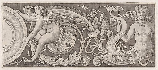 Frieze with Eros and a Siren