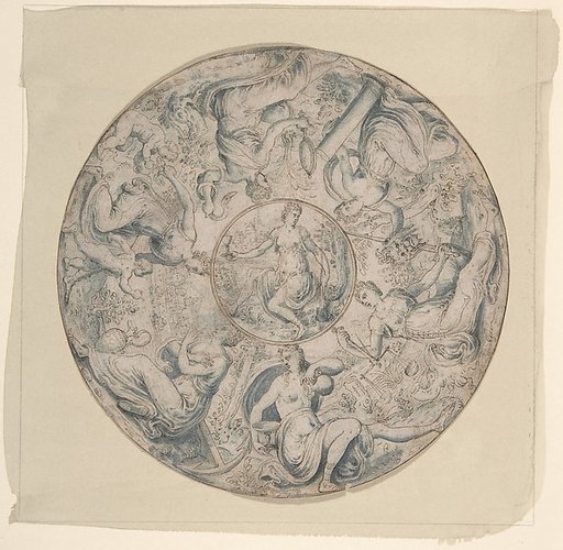 The Seven Virtues in a Roundel, with Faith at the Center