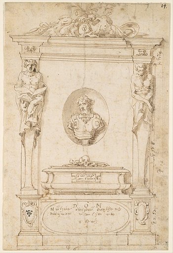 Design for a Tomb with Herms and a Niche with a Bust Portrait