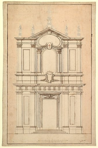 Design for the Façade of Santi Faustino e Giovita, Rome