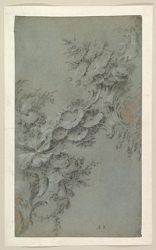 Design with Flowers and Rocaille Ornaments