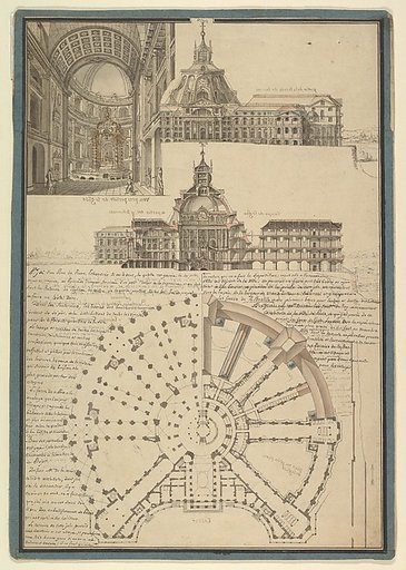 Architectural Drawing for a Chapel and Hospital