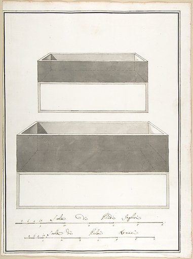 Elevations and Plans of Two Boxes