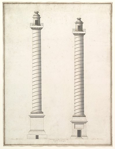 Elevation of Column of Antoninus Pius and Elevation of Column of Trajan