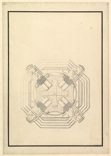 Ground Plan for a Catafalque for a Duke of Wolfenbüttel-Brunswich, probably Anton Ulrich (d. 1714)