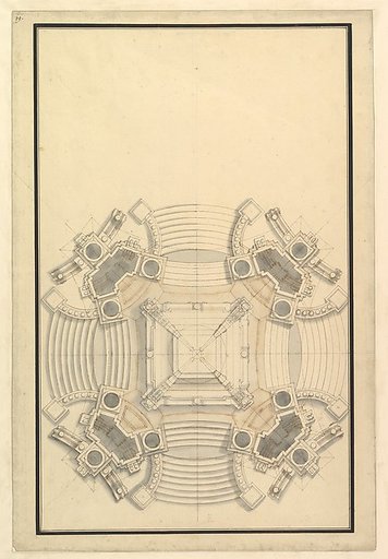 Ground Plan for a Catafalque for the King of Sardinia, Vittorio Amedeo (d. 1732)
