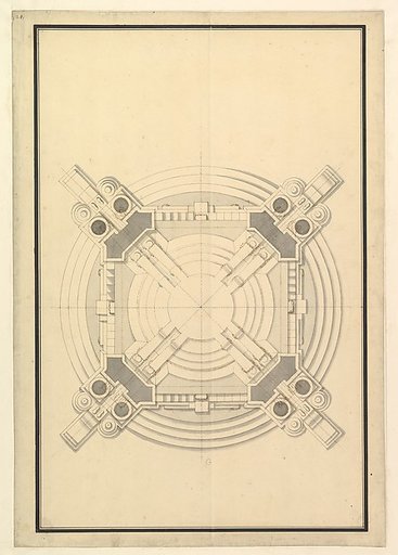 Ground Plan for a Catafalque for Frederick Augustus I, King of Poland and Elector of Saxony (1694–1733)